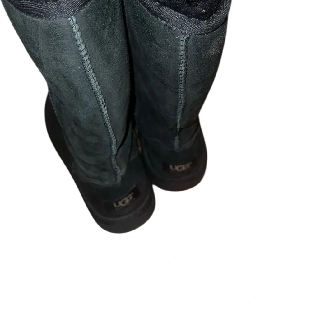 Ugg Black Sheepskin Mid-Calf Boots Size 3